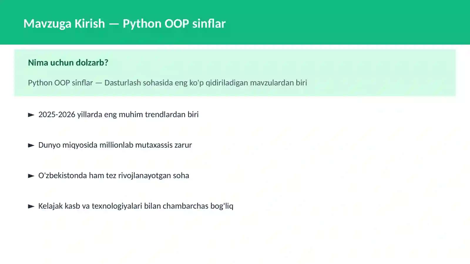 Python OOP sinflar 2