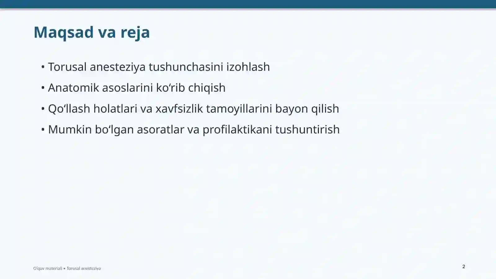 TORUSAL ANESTEZIYA 2