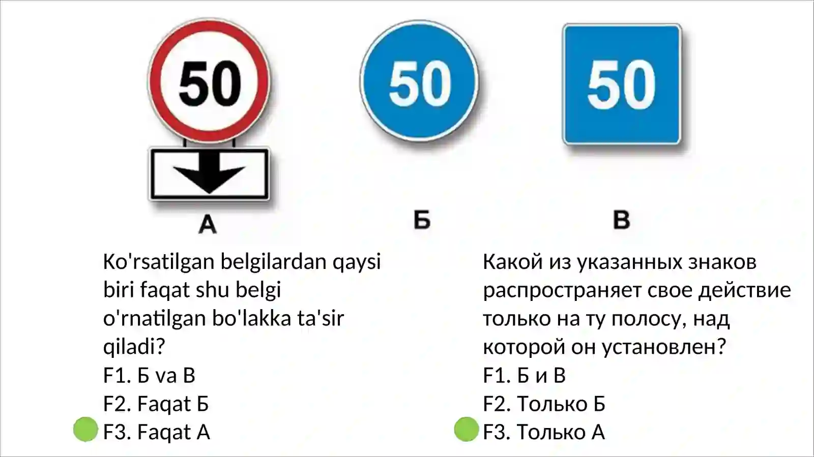 YO‘L HARAKATI QOIDALARI FANIDAN TEST SAVOLLAR TO‘PLAMI 2