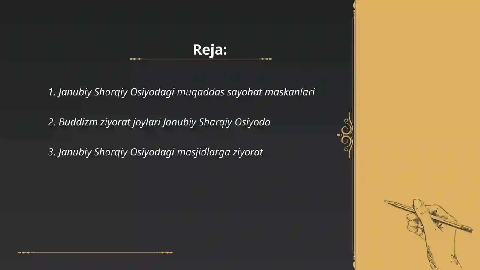 Janubiy Sharqiy Osiyoda ziyorat turizmi Turayev Jaxonxon 2