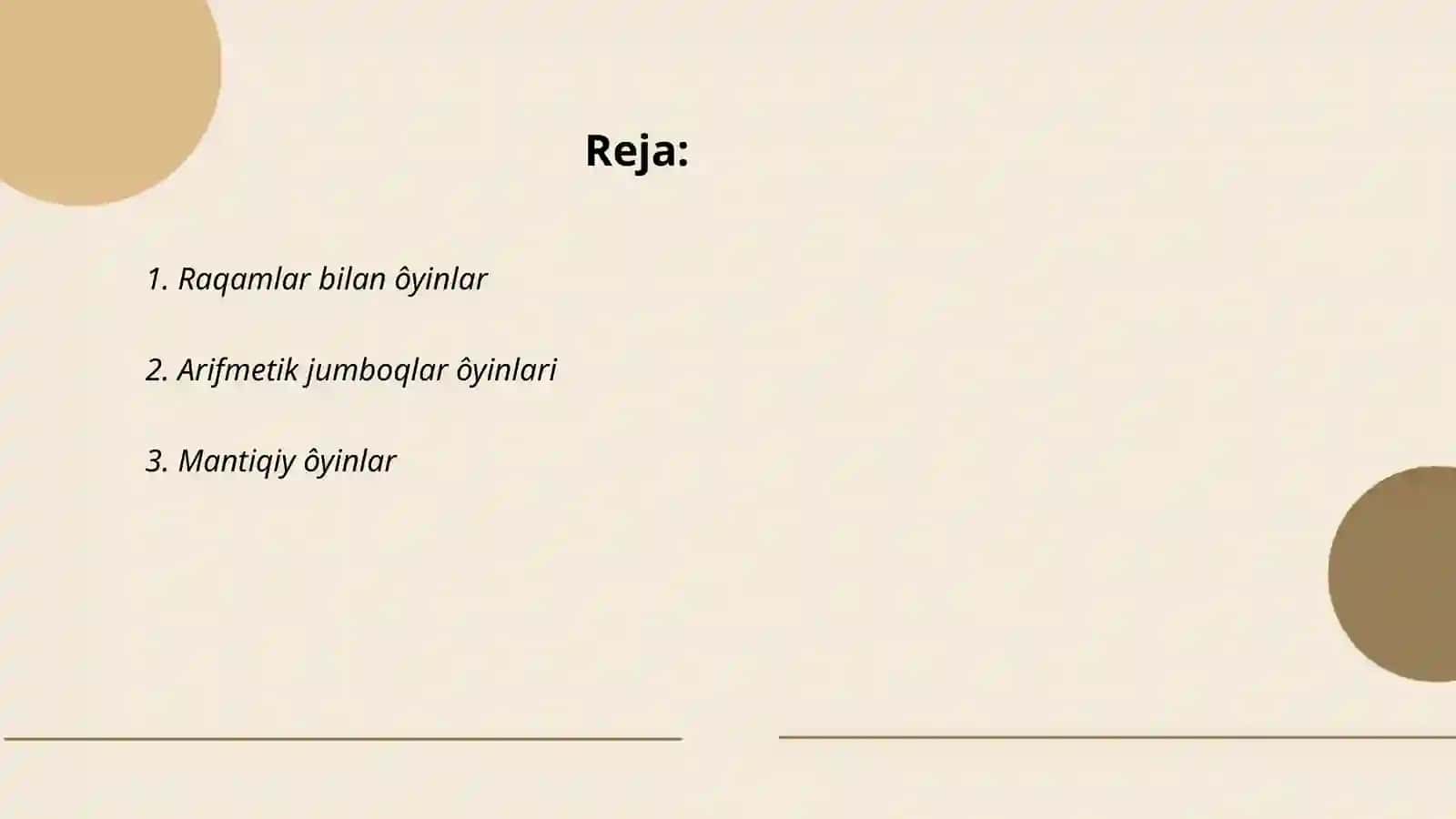 Matematik ôyinlar 2