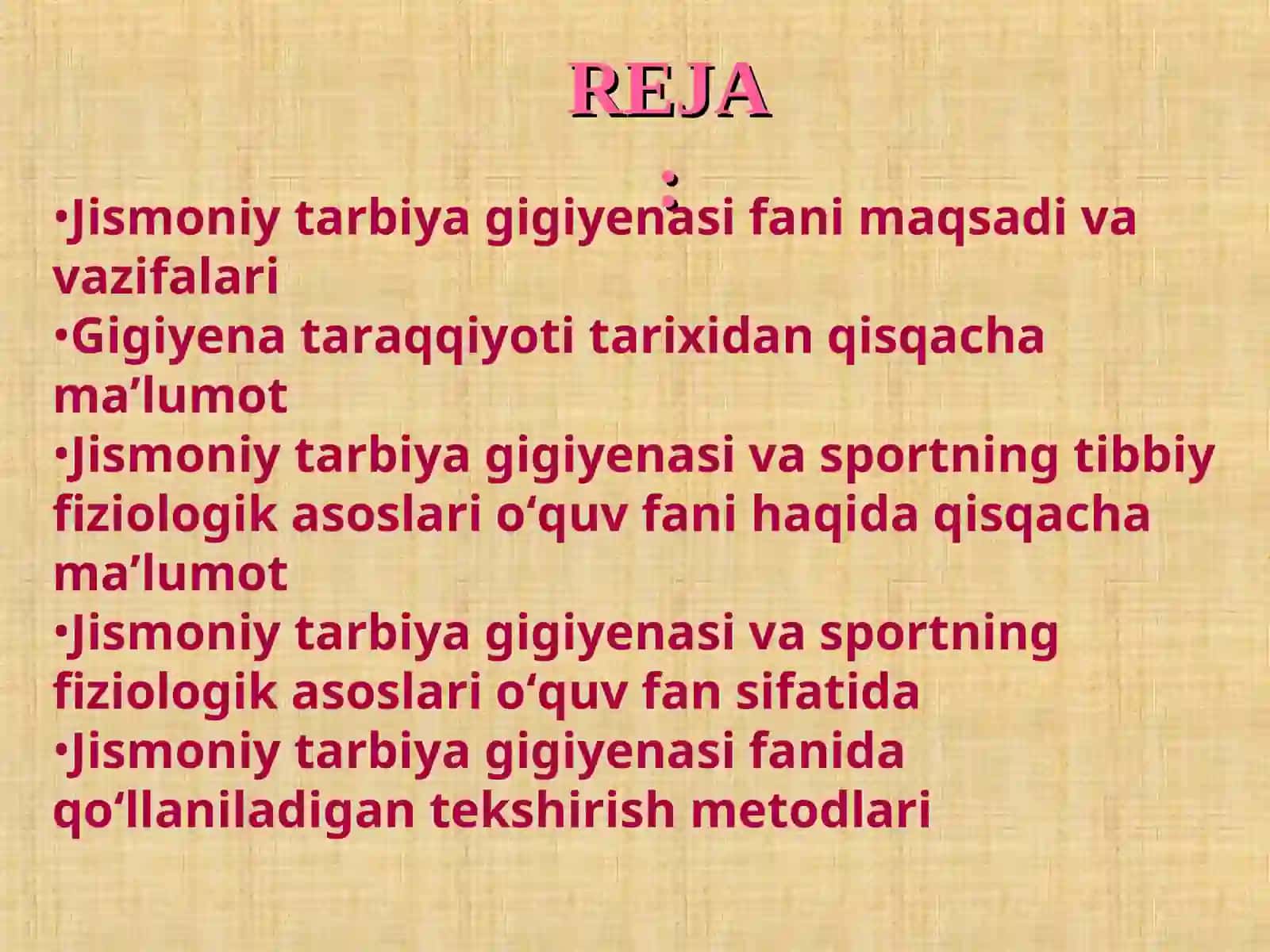 JISMONIY TARBIYA GIGIYENASI FANINING MAQSAD VA VAZIFALARI 2