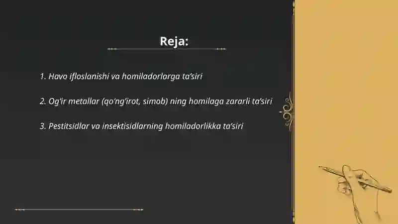 Tashqi muhit va oziq ovqatning homiladorlarga zararli taʼsirlari 2