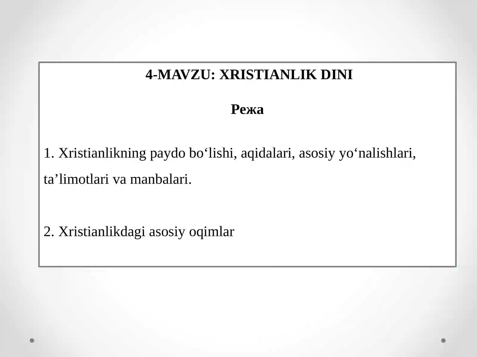 Xristianlik Dini 2