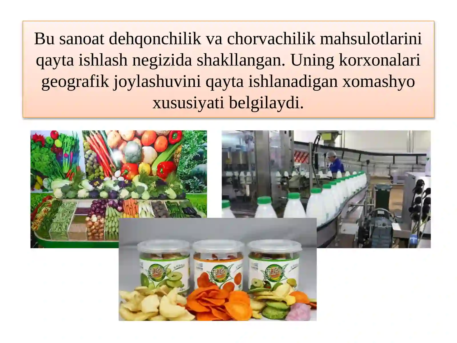 O'ZBEKISTONNING OZIQ-OVQAT SANOATI 2