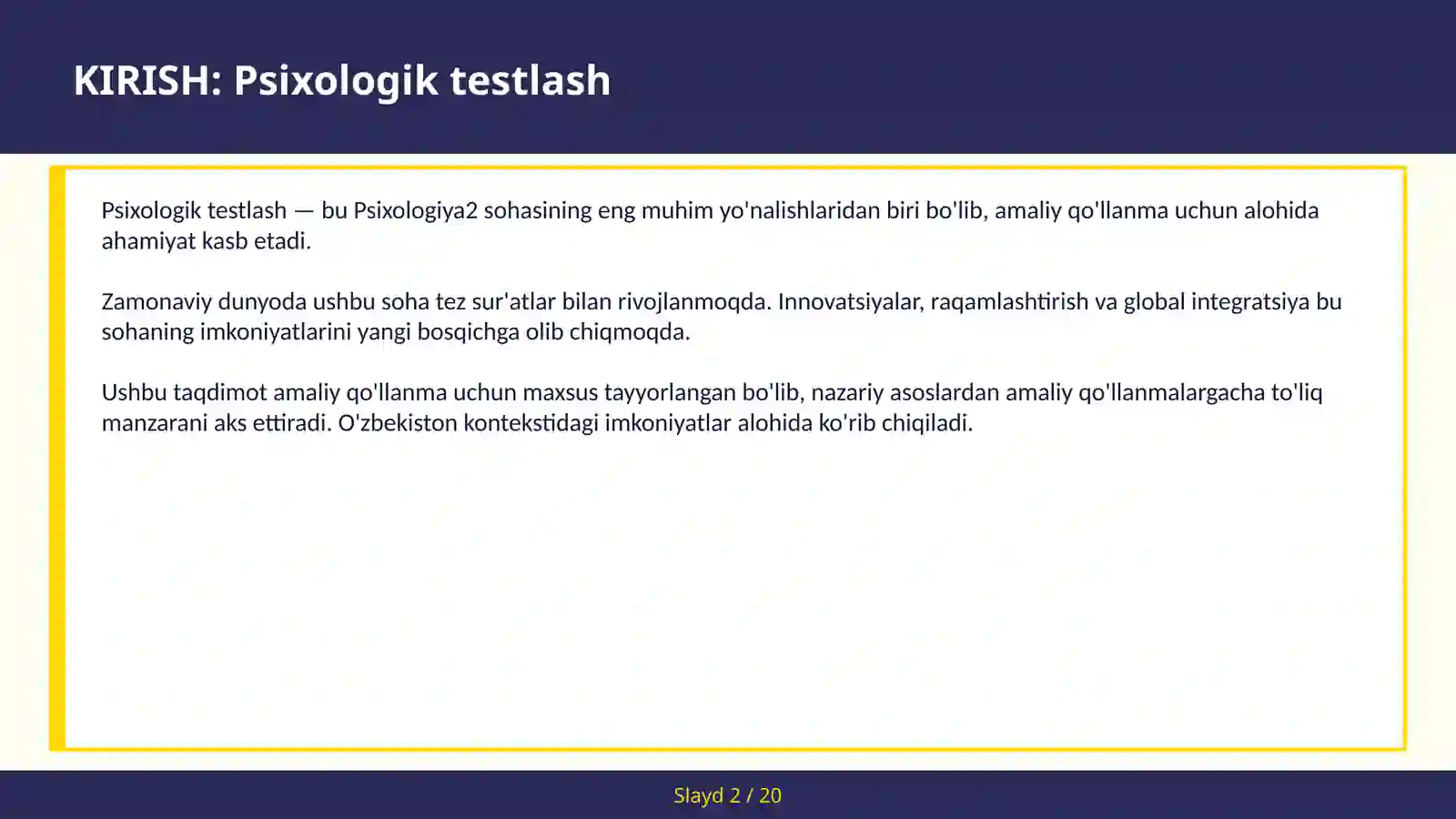 Psixologik testlash 2