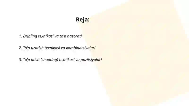Basketboll o'yin texnikasi va taktikasi 2