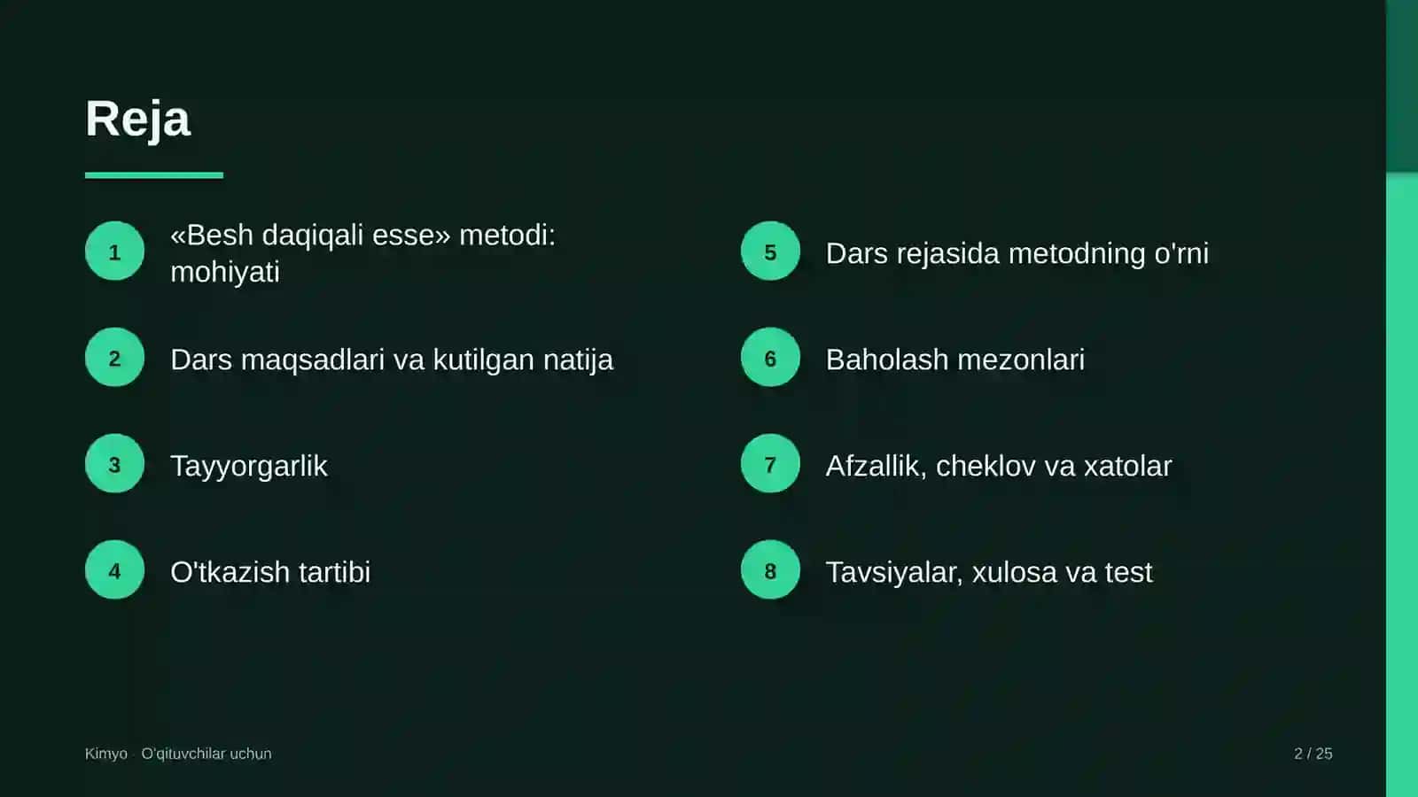 kimyo darslarida besh daqiqali esse metodidan foydalanish 1049 2