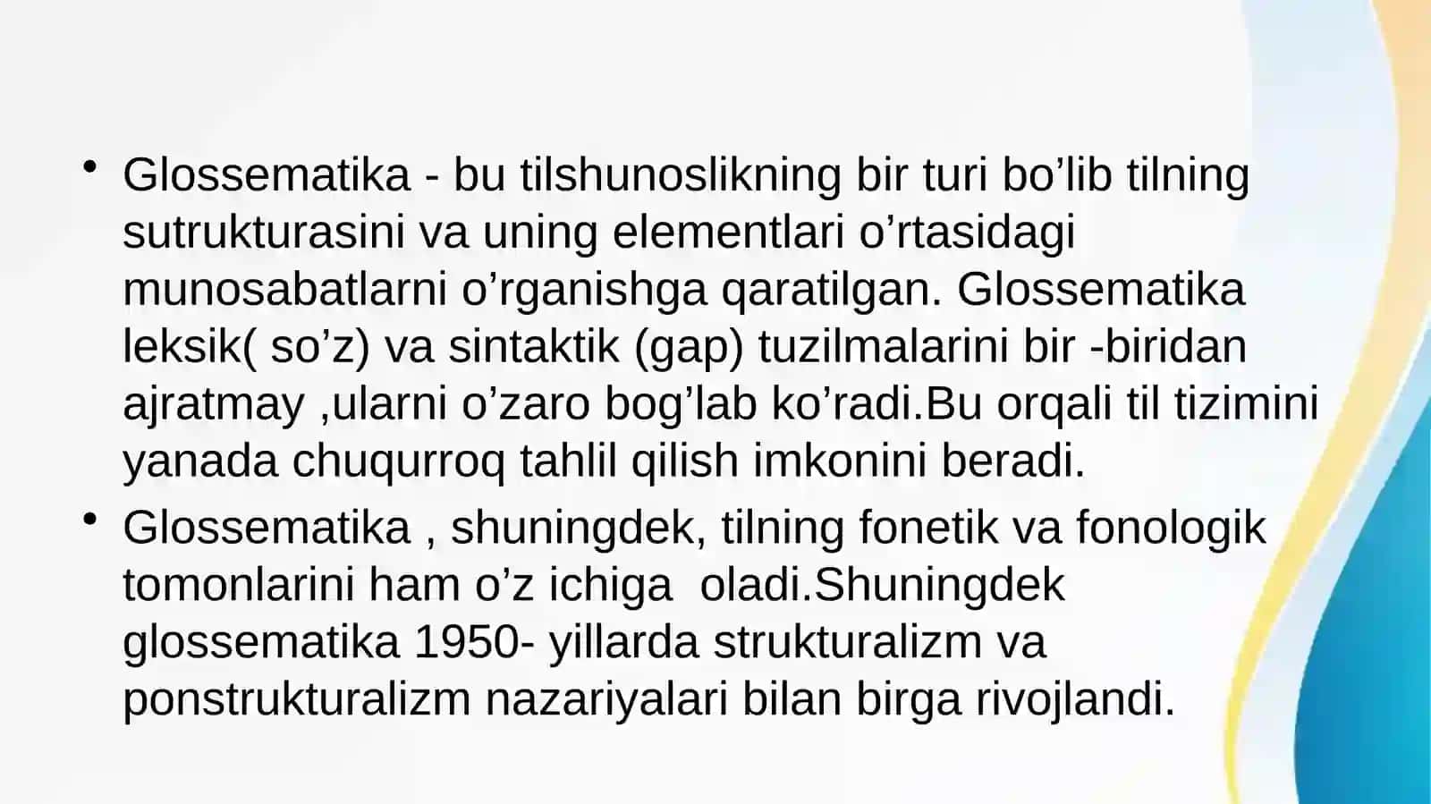 GLOSSEMATIKA MAKTABI TA’LIMOTI 2