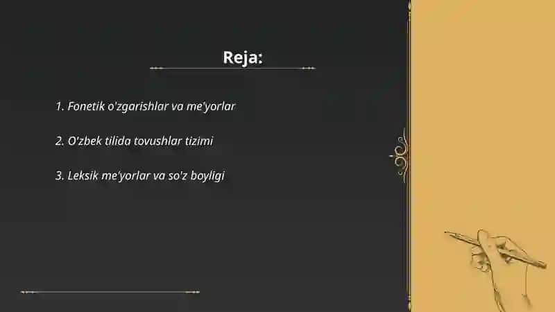 Özbek tili meyorlari (fonetik,leksik,va marfalogik jihatdan qiyoslash) 2