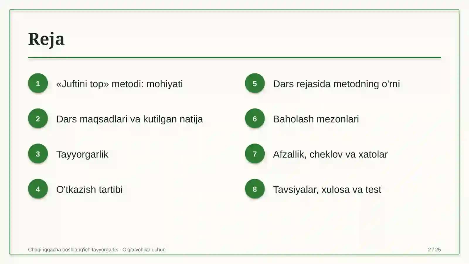 chaqiriqqacha boshlang'ich tayyorgarlik darslarida juftini top metodidan foydalanish 1138 2