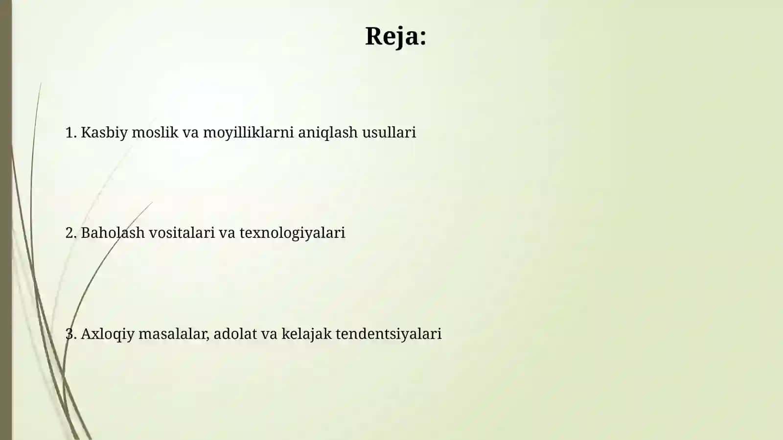 Kasbga yaroqlilikni belgilash va moyillikni belgilash usullari 2