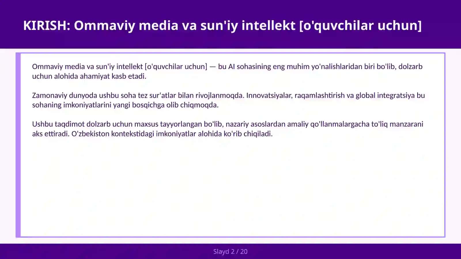 Ommaviy media va sun'iy intellekt [o'quvchilar uchun] 2