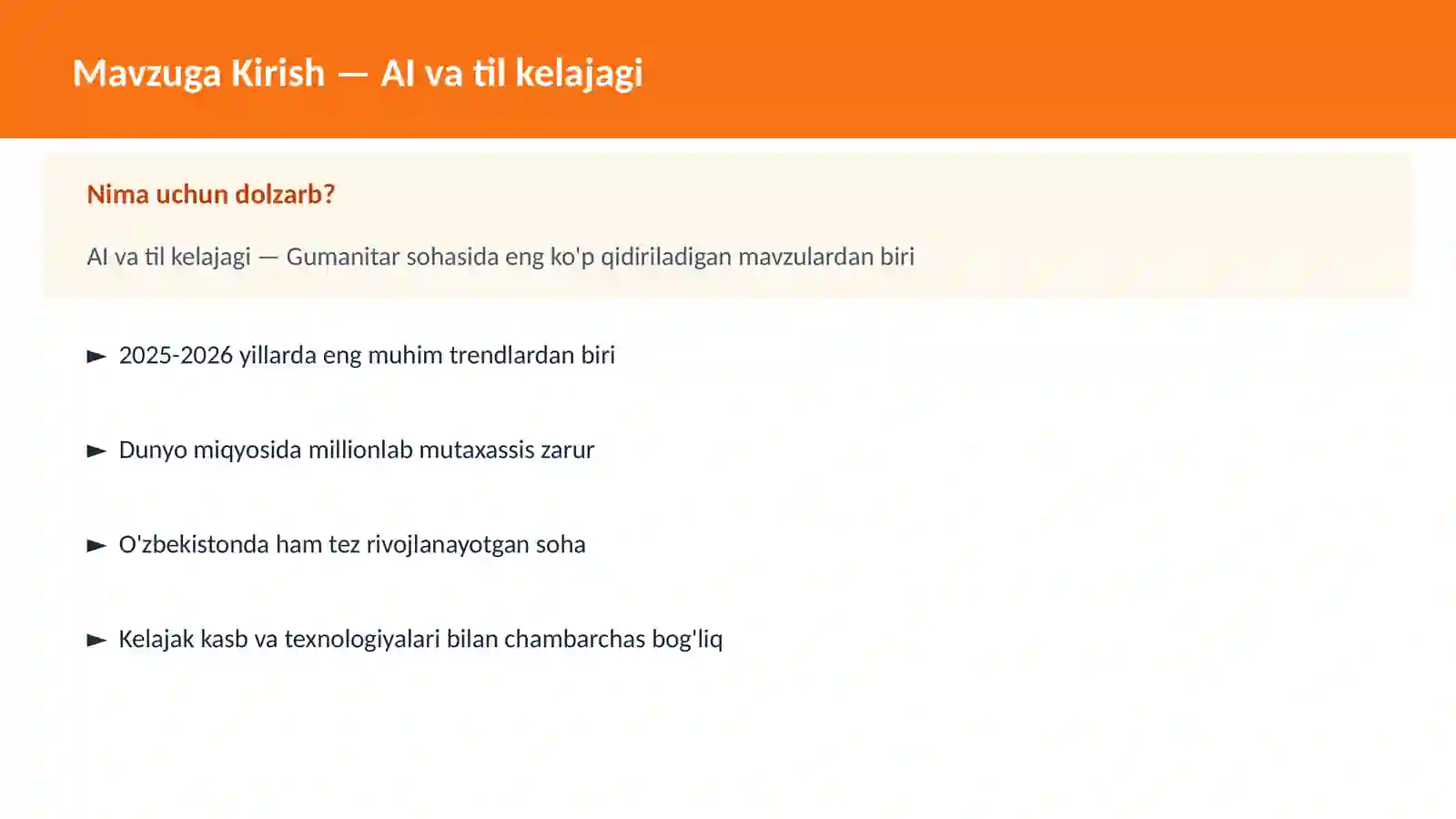 AI va til kelajagi 2