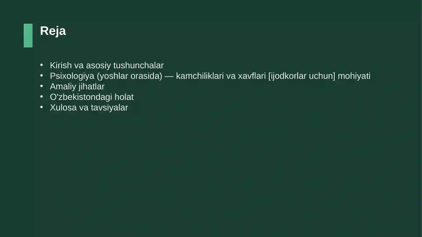 Psixologiya (yoshlar orasida) — kamchiliklari va xavflari [ijodkorlar uchun] 2