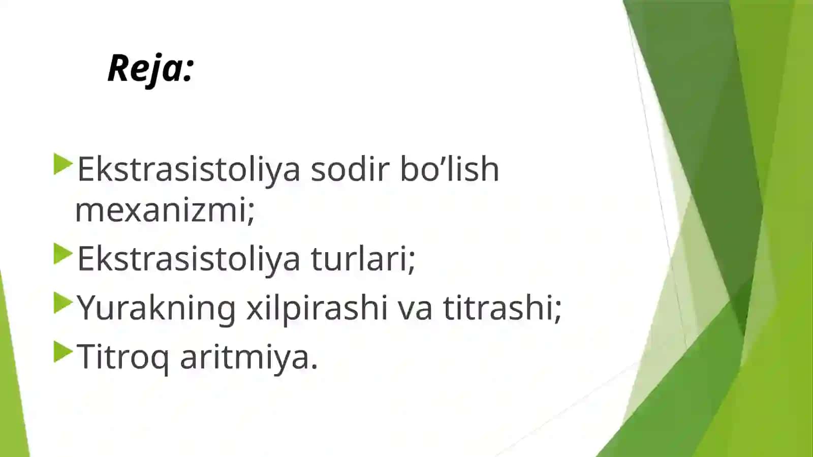 Ekstrasistoliya turlari va titroq aritmiya 2