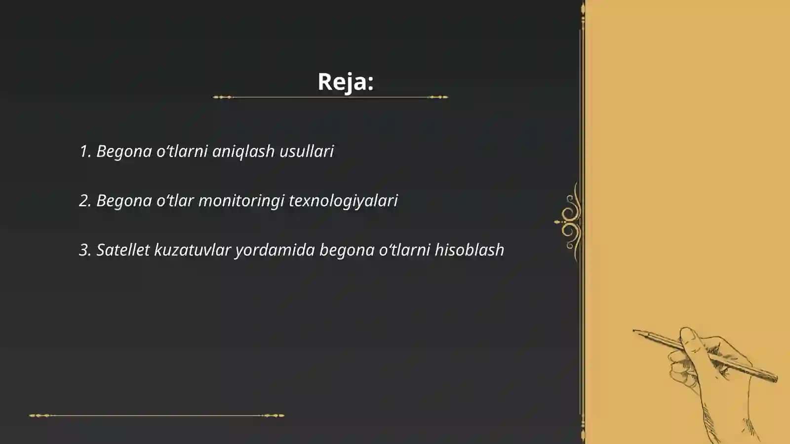 Begona oʻtlarni hisobga olish usullarini oʻrganish 2