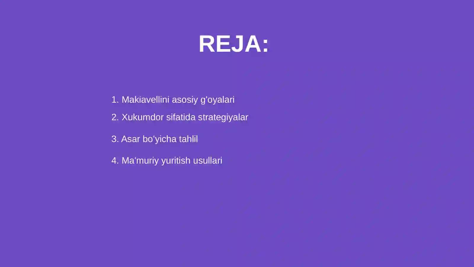 Makiavellining " Xukumdor" asari boʻyicha 2