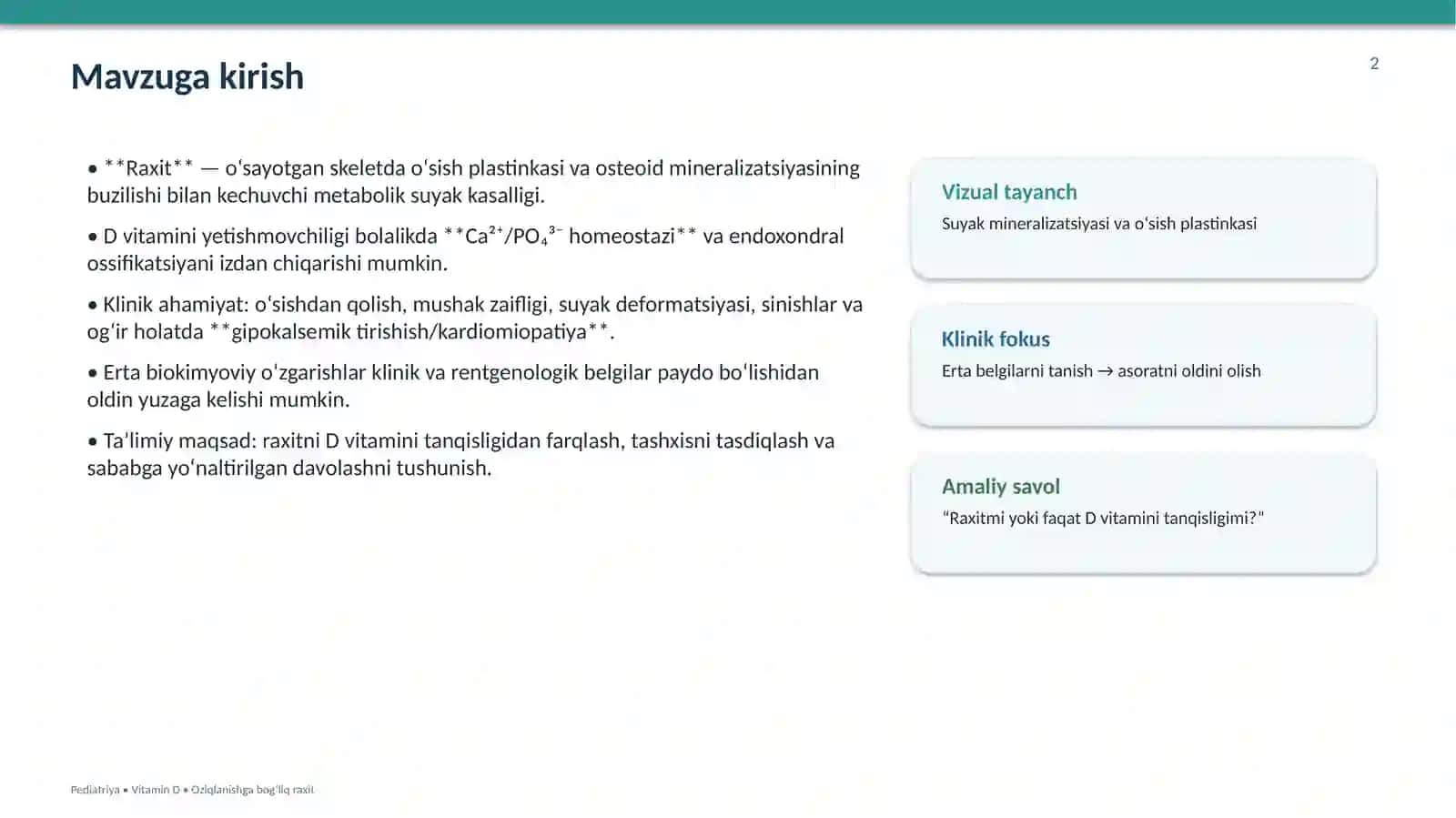 Bolalarda D vitamini tanqisligi Raxit kasalligi 2