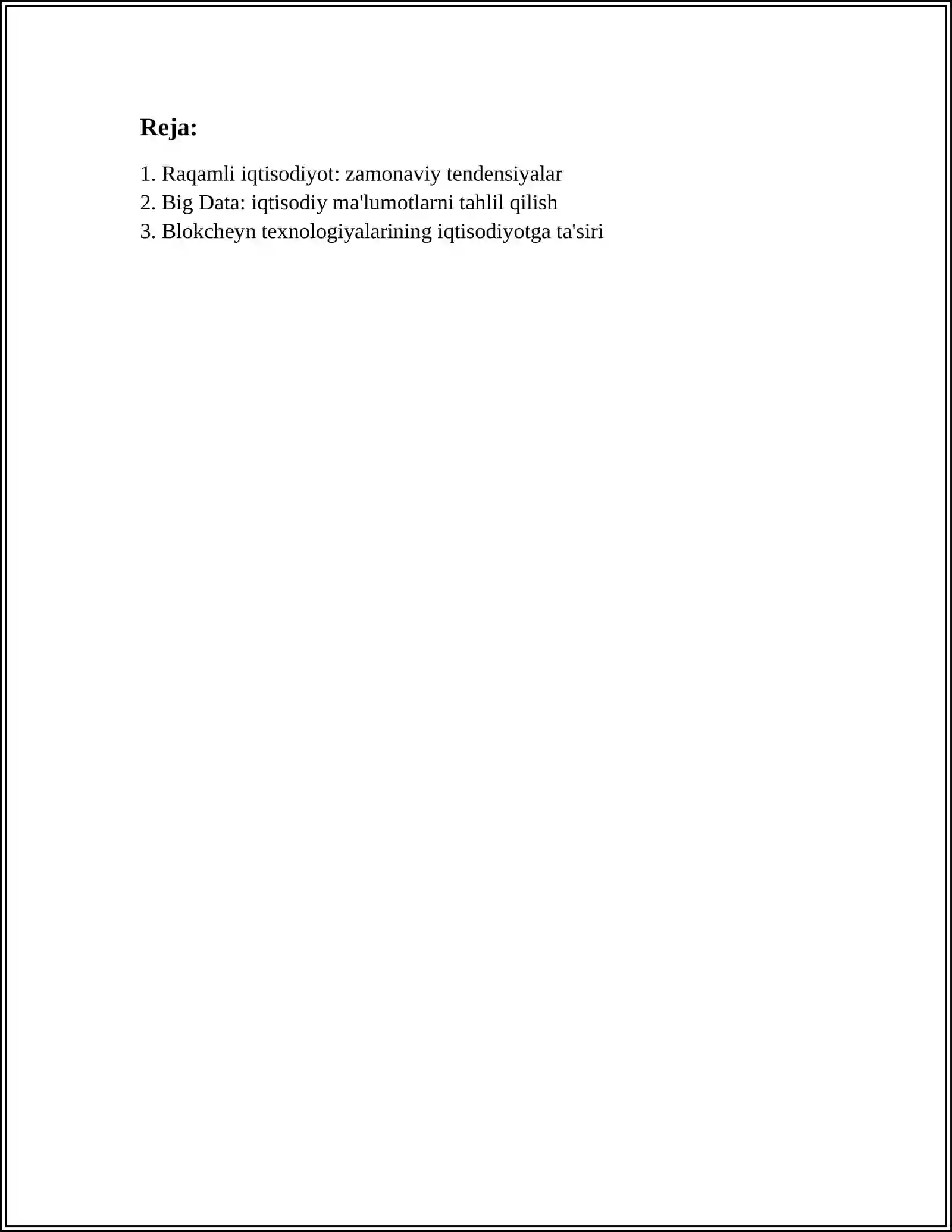 IQTISODIYOTDA AXBOROT KOMMUNIKATSIYA TEXNOLOGIYA VA TIZIMLARI 2
