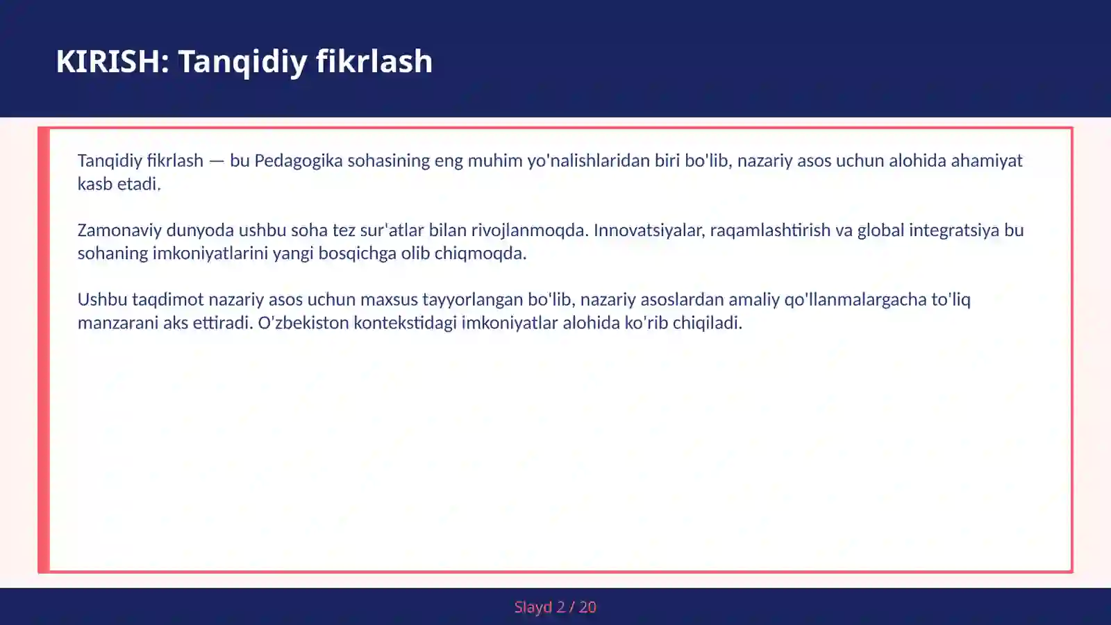 Tanqidiy Fikrlash 2