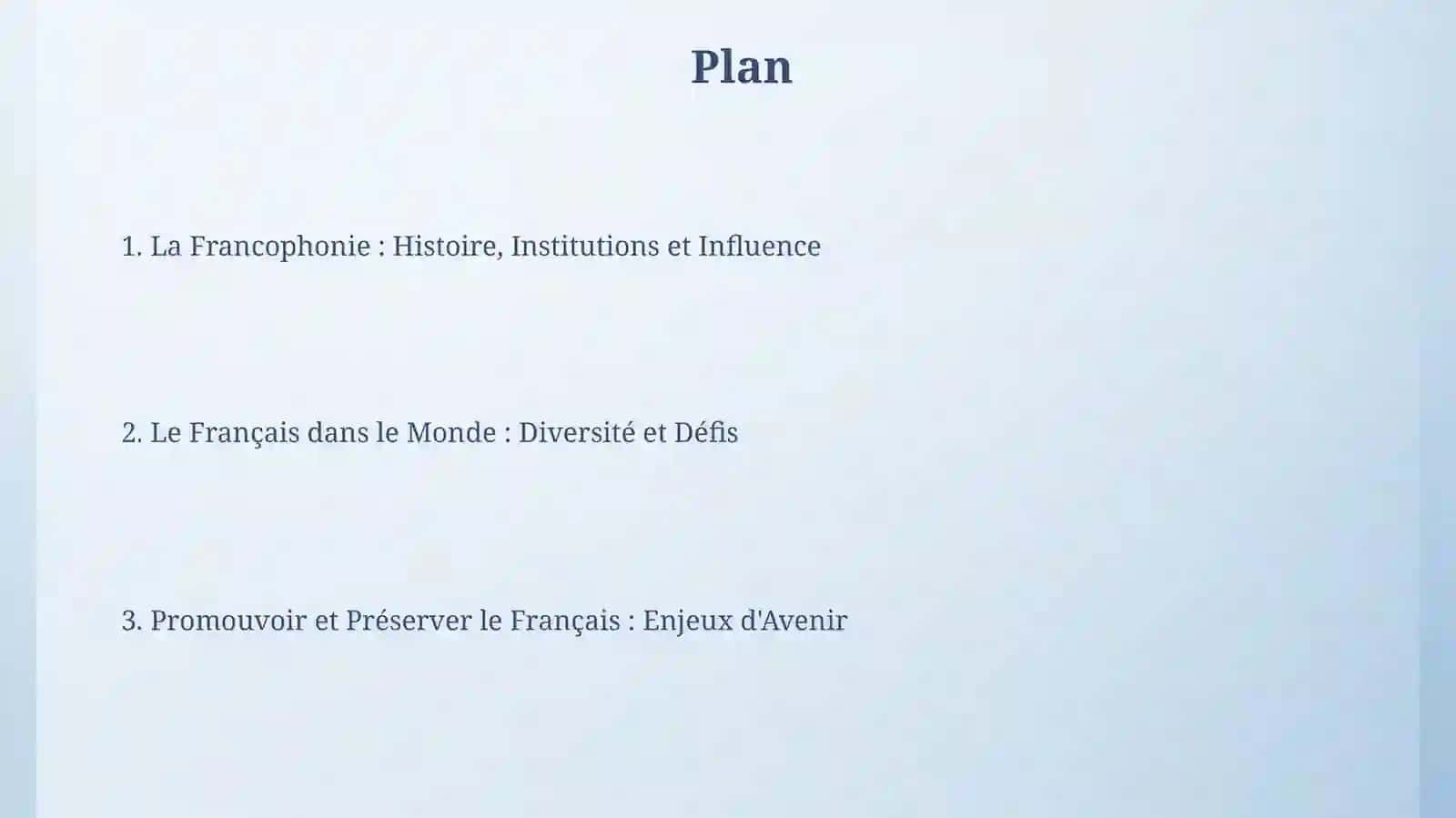La langue française dans monde.La Francaphonie 2