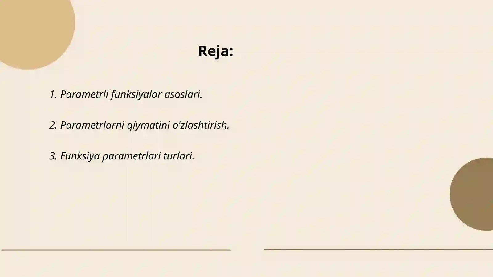 Parametrli funksiyalar bilan ishlash 2
