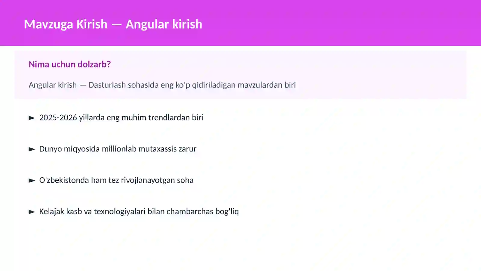 Angular kirish 2