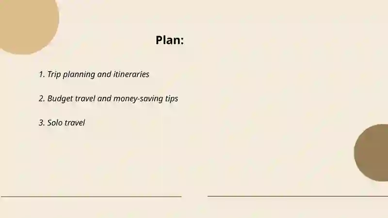 Trip planning and itineraries 2