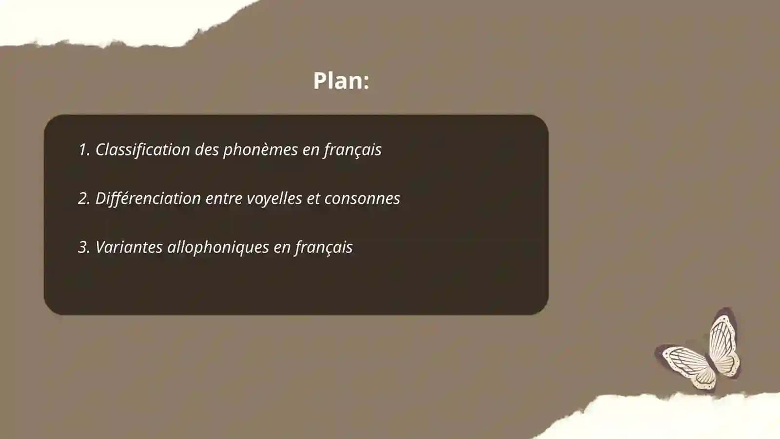 Classification des phonèmes en français 2