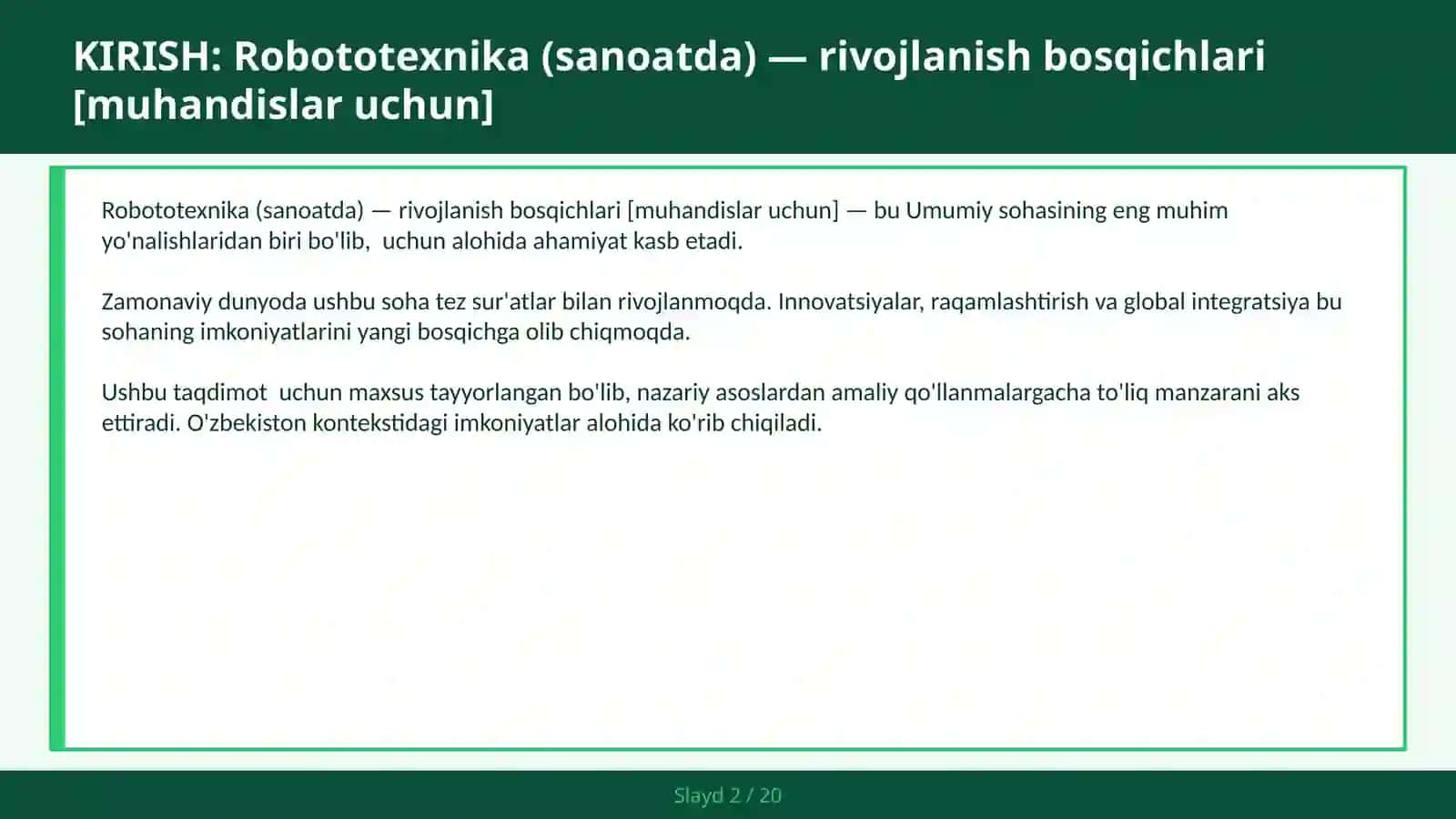 Robototexnika (sanoatda) — rivojlanish bosqichlari [muhandislar uchun] 2