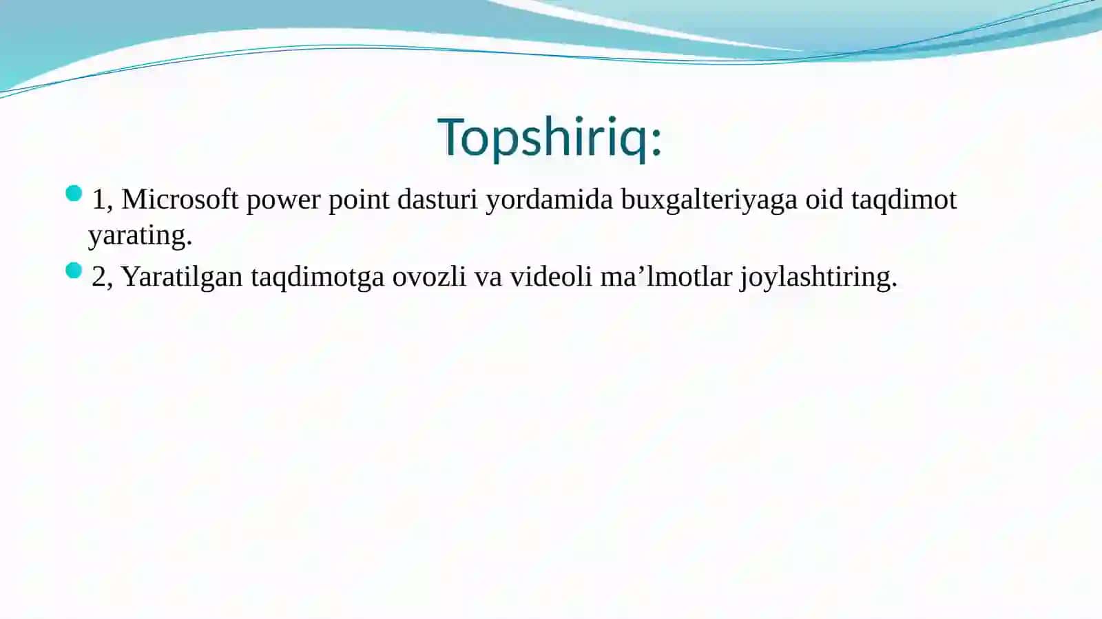 Sohaga oid taqdimotlar yaratish 2