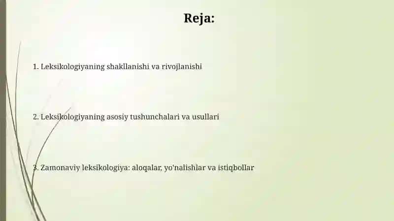 Leksikologiya.Leksikologiyaning shakllanishi va takomillashuvi 2