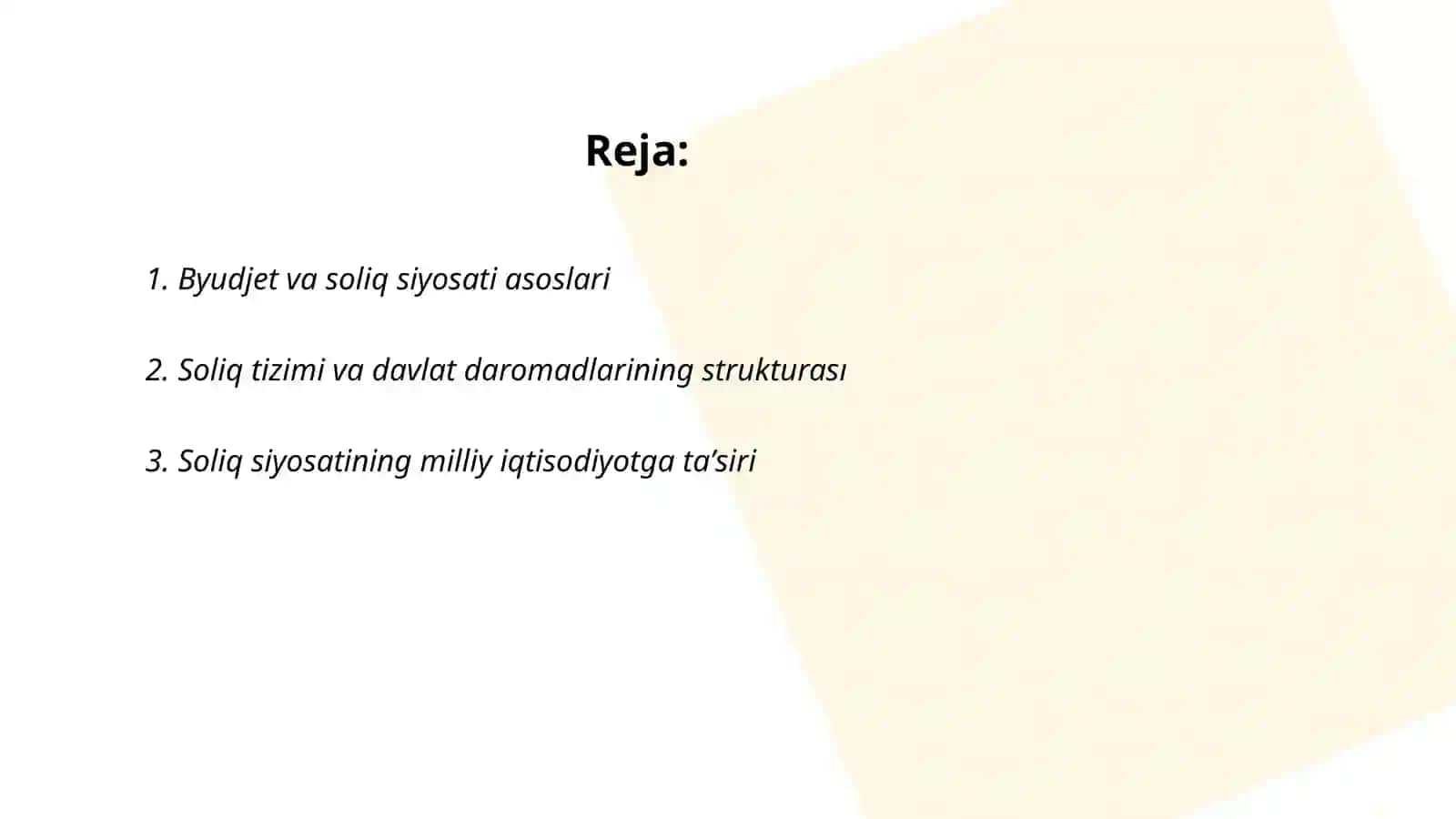 Byudjet va soliq siyosati asoslari 2