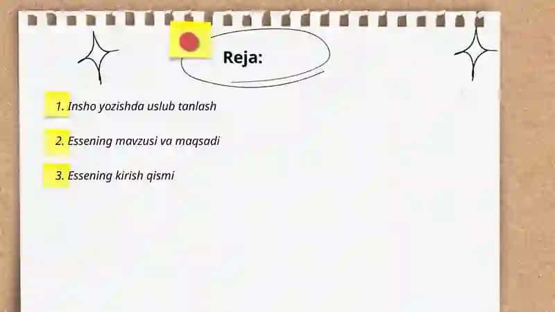 Essening oʻziga xos xususiyatlari va yozishdagi talablar 2