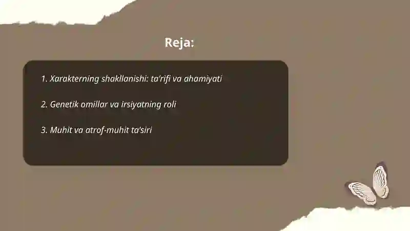 Xarakterning shakllanishi 2
