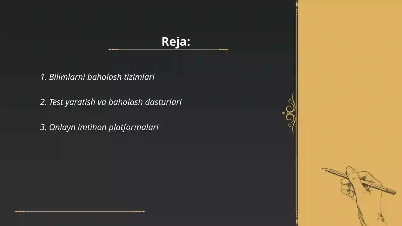Pedagogik dasturiy vositalar yordamida bilimni nazorat qiluvchi vositalar yaratish (Assisment) 2