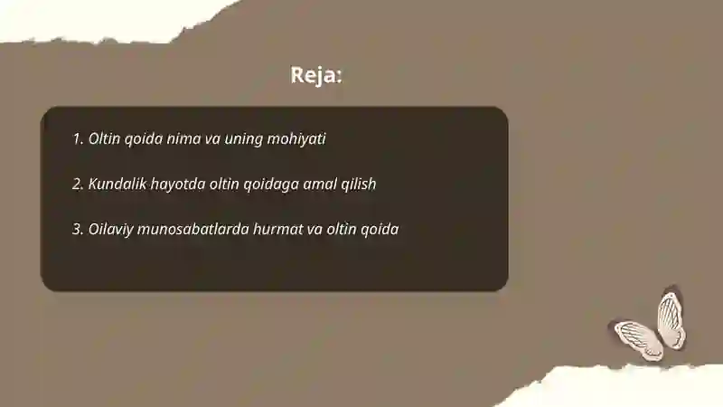 Oltin qoida 2