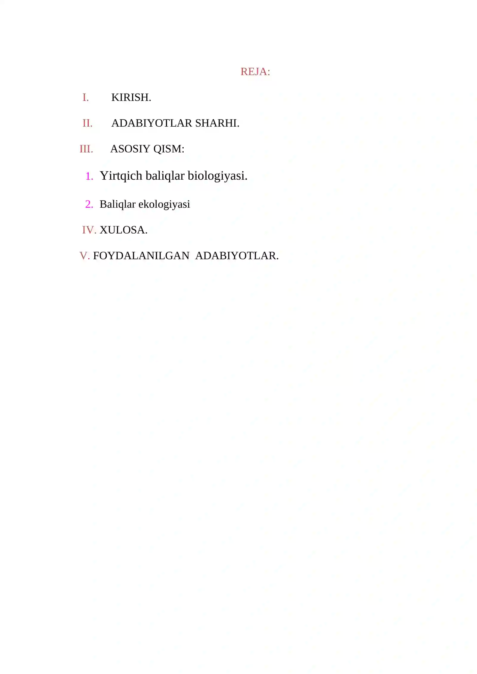 Yirtqich baliqlar biologiyasi va ekologiyasi 2