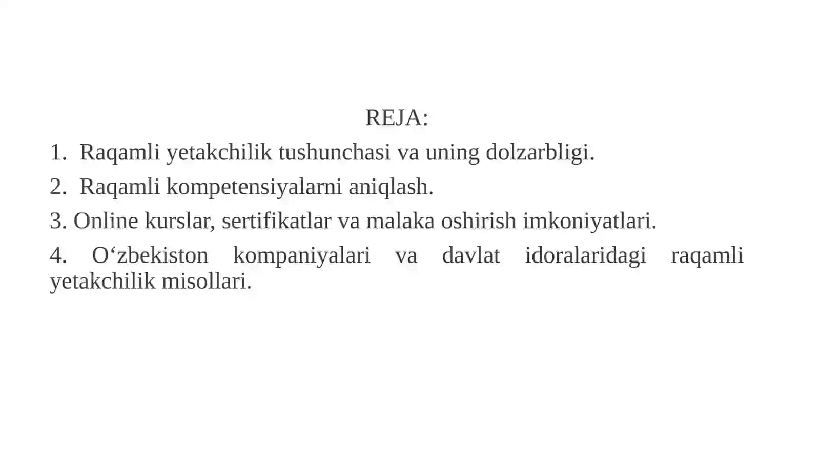 Raqamli yetakchilik va raqamli kompetensiyalar 2