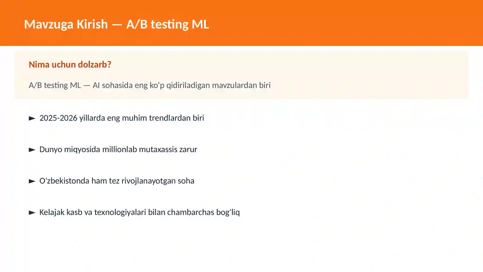 A/B testing ML 2