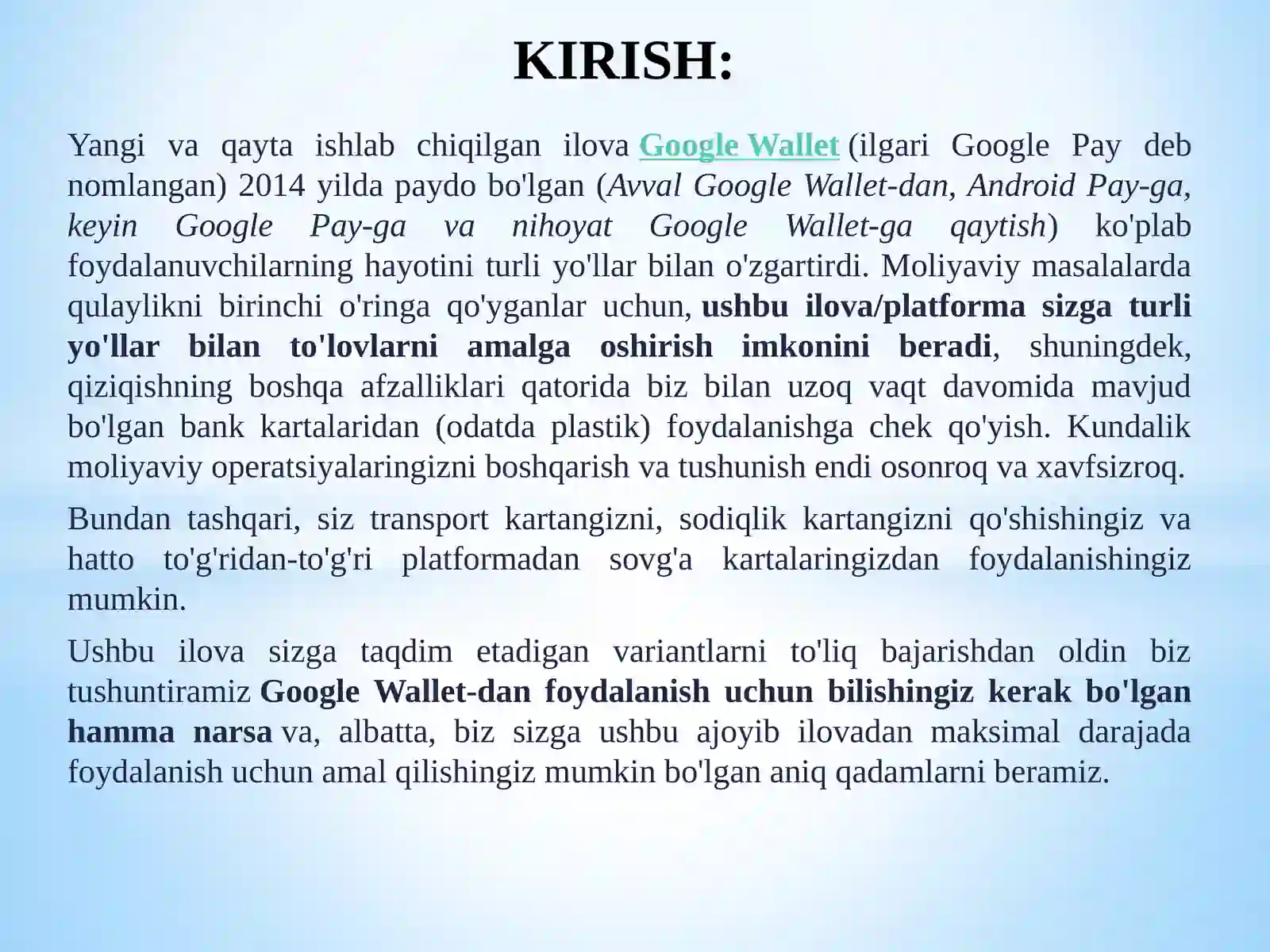 Google Wallet va Uning Imkoniyatlari 2