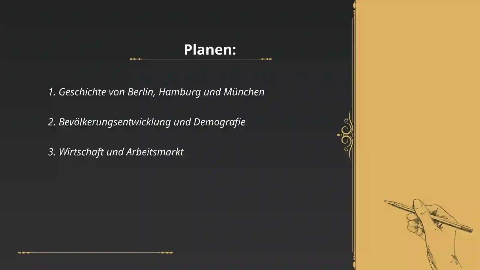 Informationen über Berlin, Hamburg, München 2