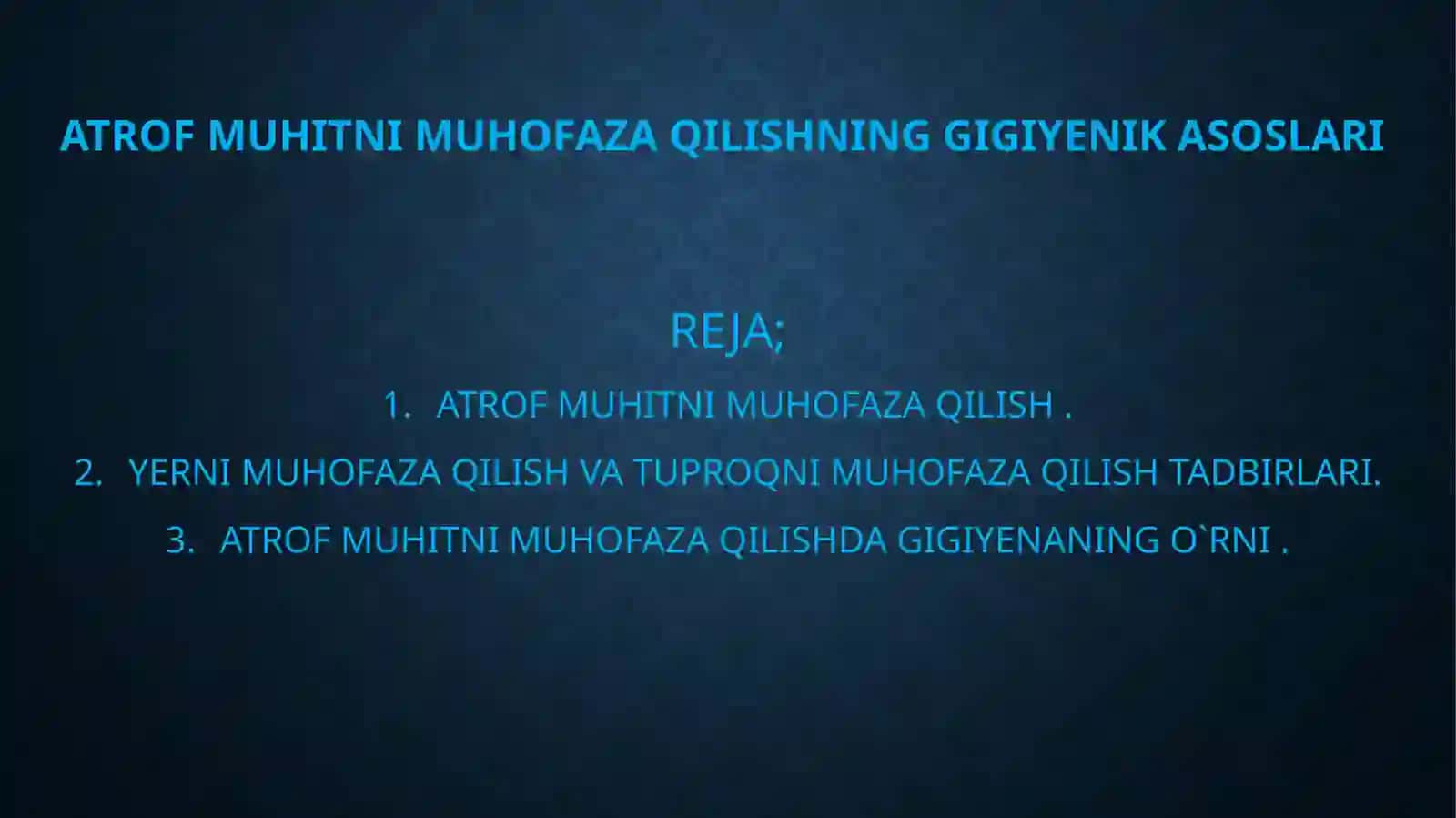 ATROF MUHITNI MUHOFAZA QILISH 2