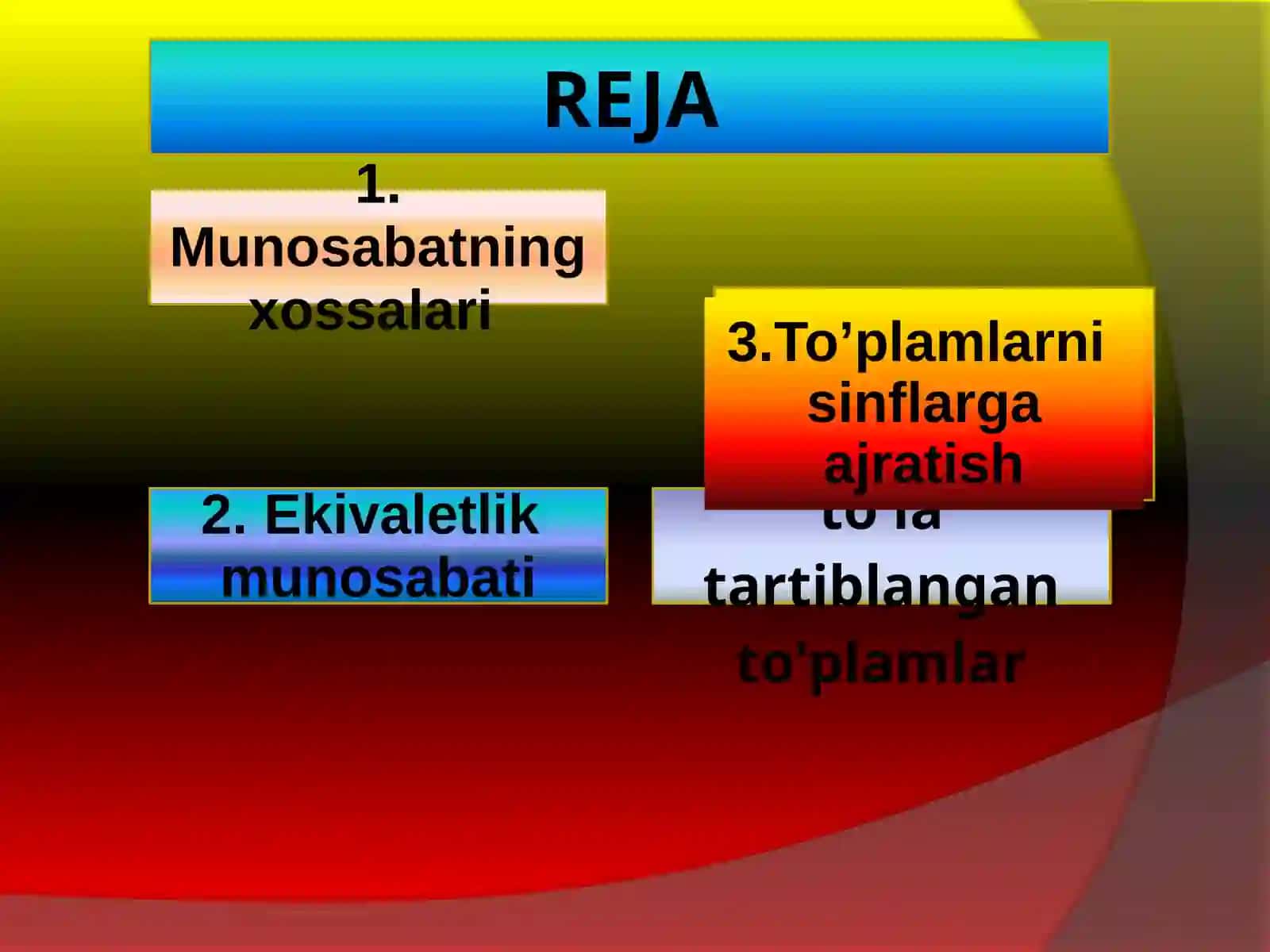 Munosabatning xossalari 2