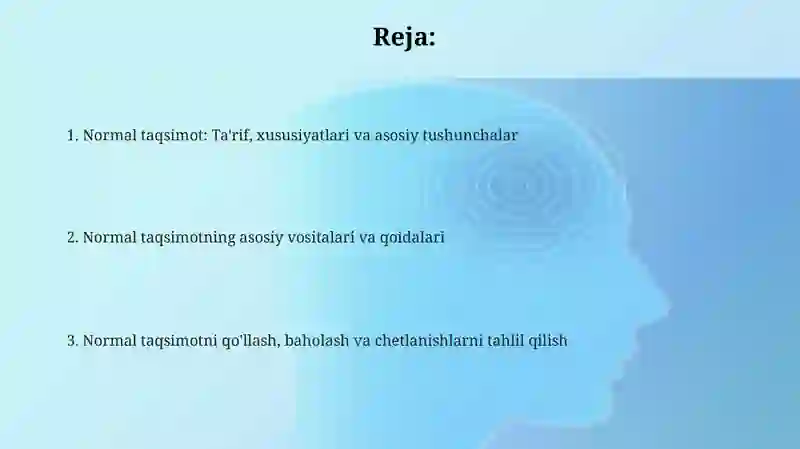 Normal taqsimot va uning xususiyatlari 2