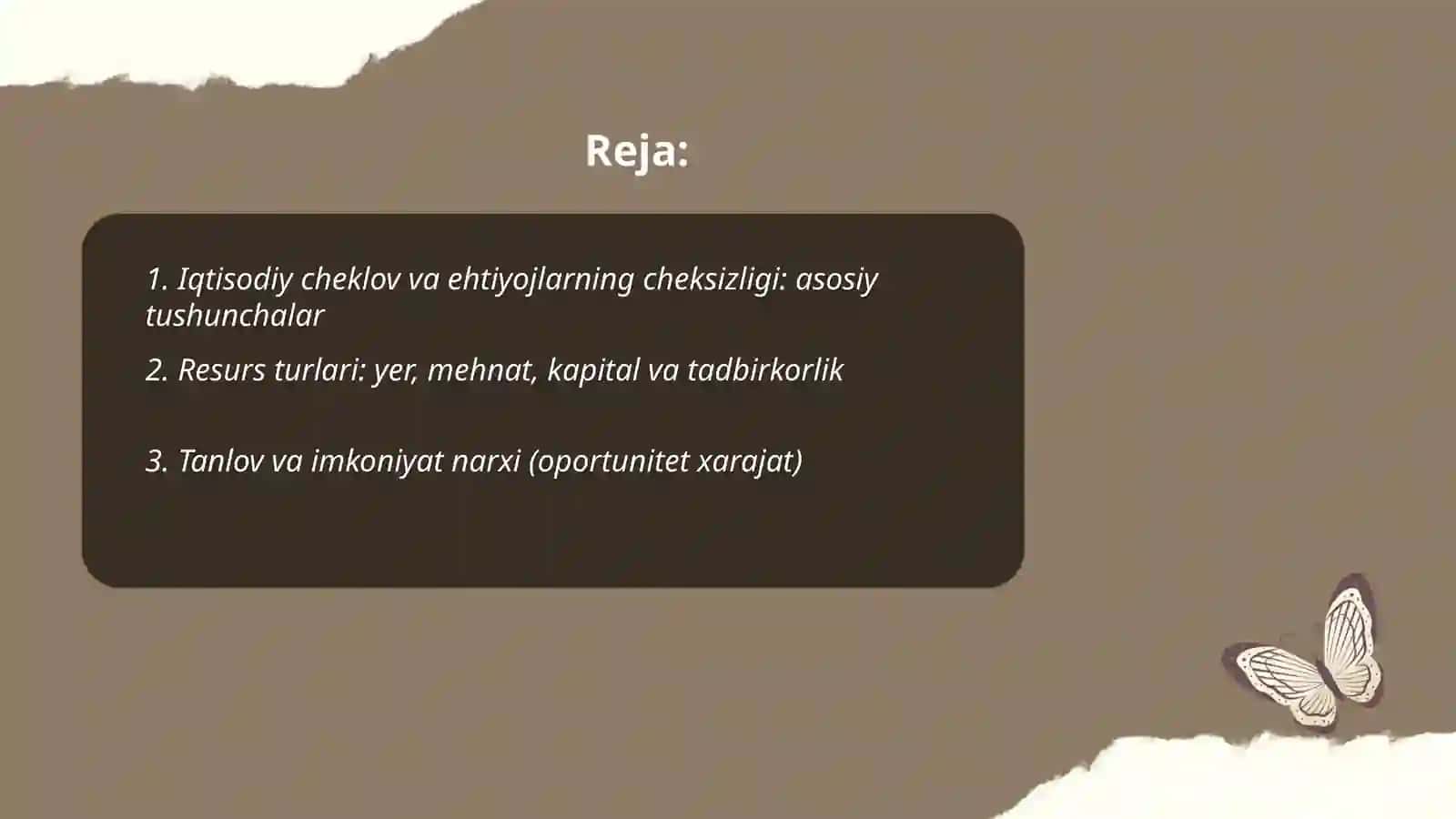 Iqtisodiyotning bosh muammosi: ehtiyojlarning cheksizligi va resurslarning cheklanganligi 2