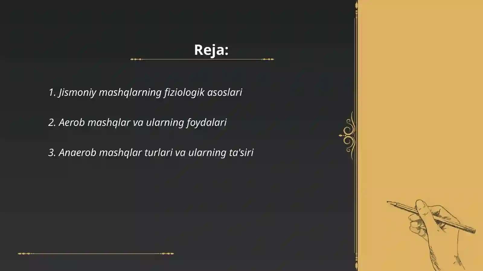Jismoniy mashqlarning fiziologik turlash va tavsiflash 2