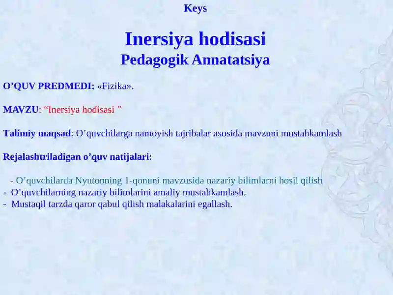 Inersiya hodisasi 2