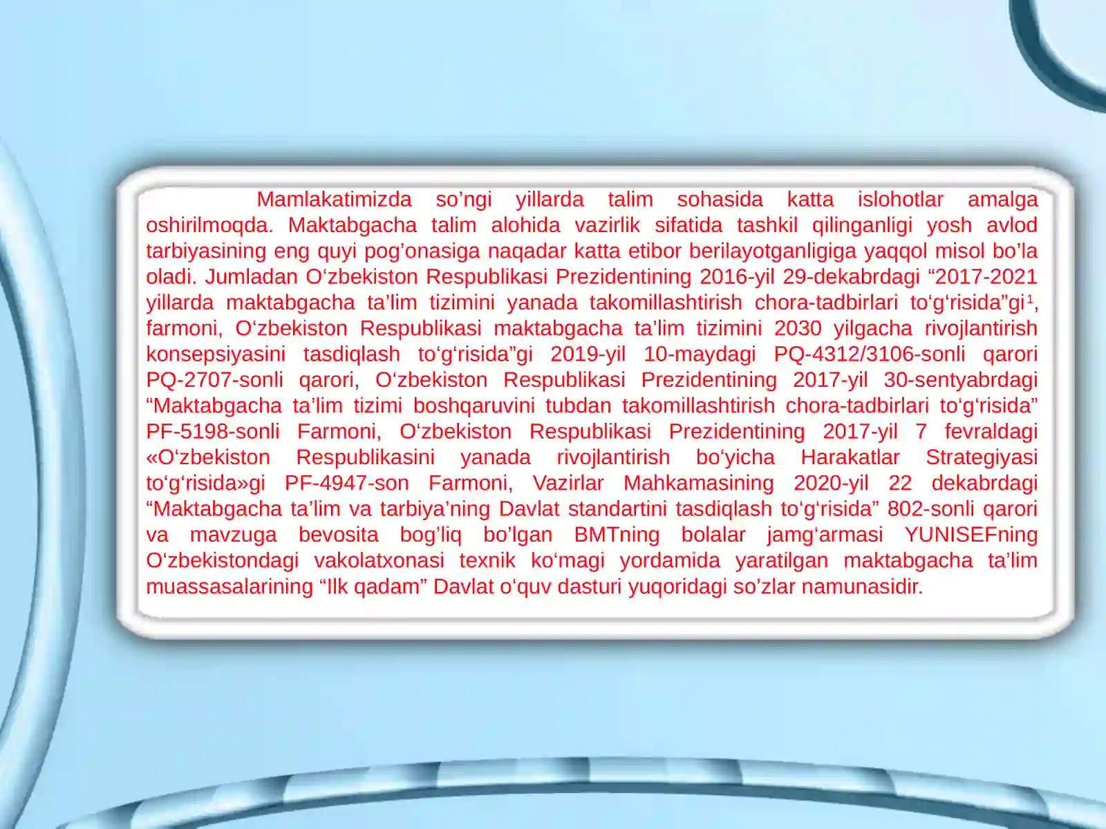 O'zbekiston Respublikasi Ilk Vqmaktabgacha Yosh Dagi Bolalar 2